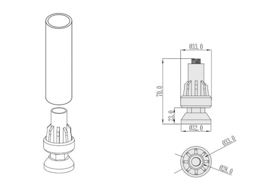 DY-05 SMall Rubber Foot For Lean Pipe Tubes