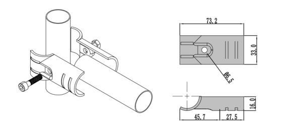 H-1A lean pipe connector 2.3mm SPHC Black electrophoresis joint