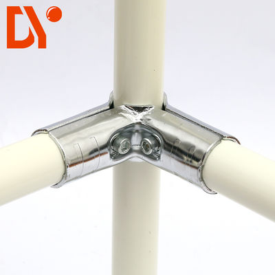 Thickness 2.3mm HJ-2 Chrome-plated Metal Pipe Connector for OD 28mm Lean Pipe Warehouse Modular System