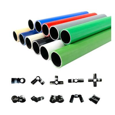 Systemy Lean Pipe wykorzystują zestaw OD 28mm PE Steel Pipe Extrusion Welding Technology Racking Lean Tube