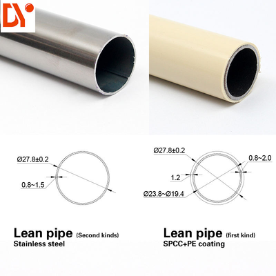 Diameter 28mm Lean Tube PE ABS ESD Coated Steel Lean Pipe Round Steel Pipe For Flexible Worktable
